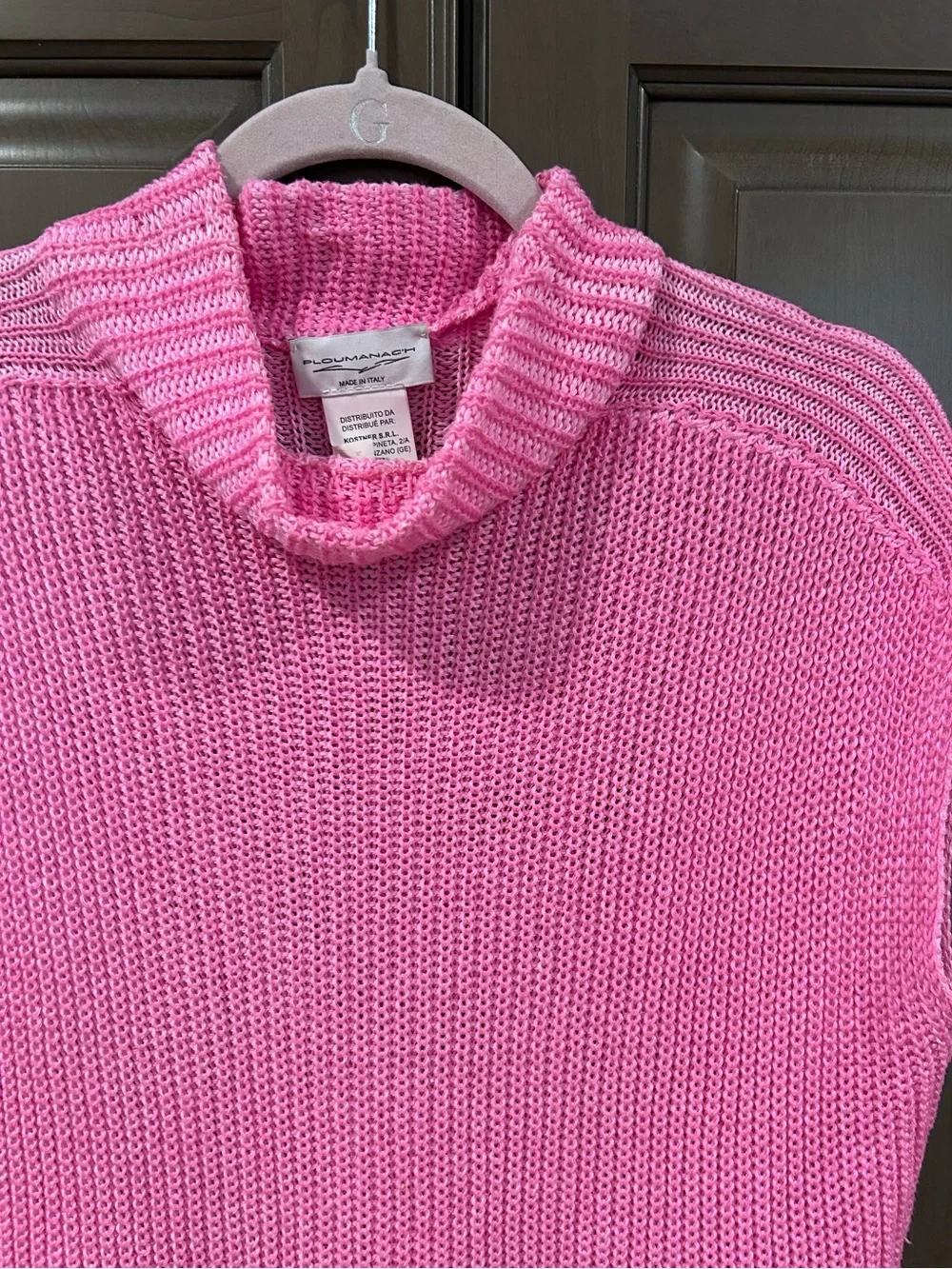 Ploumanac'h Ribbed Mini Knit Sleeveless Sweater in Pink, Small